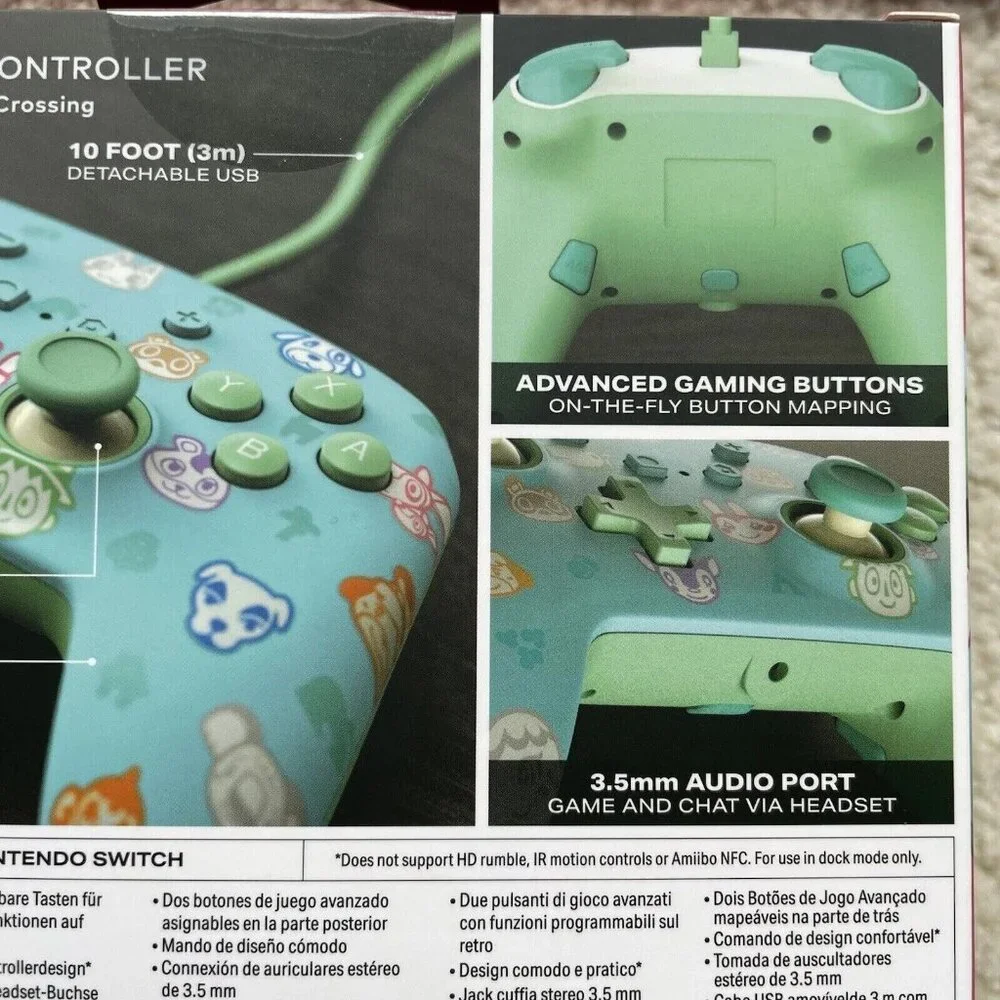 PowerA Nintendo Switch Animal Crossing New Horizons ACNH 10ft Wired Controller
